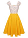 Yellow 1950s Polka Dots Button Dress: where 1950s romance meets her modern spirit