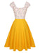 Yellow 1950s Polka Dots Button Dress — the kind of 1950s dress that makes strangers smile