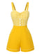 Yellow 1950s Spaghetti Strap Plaids Romper: timeless 1950s elegance she makes her own