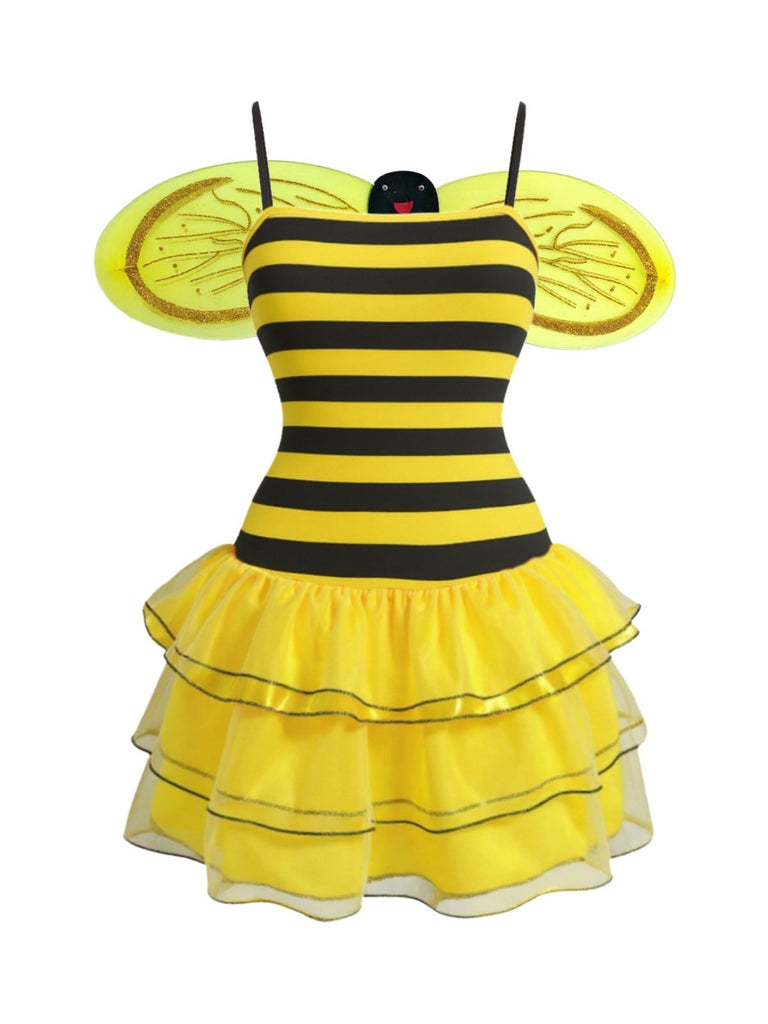 Yellow 1960s Bee Cosplay Costume Set - vintage fashion, retro style