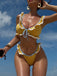 Yellow 1960s Color Block Lace Bikini Set, vintage swimsuit, pin-up swimwear - perfect for women who love vintage and retro fashion