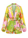 Yellow 1960s Floral Deep V-Neck Long Sleeves Romper - vintage jumpsuit, retro fashion