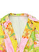 Yellow 1960s Floral Deep V-Neck Long Sleeves Romper - vintage jumpsuit, retro fashion