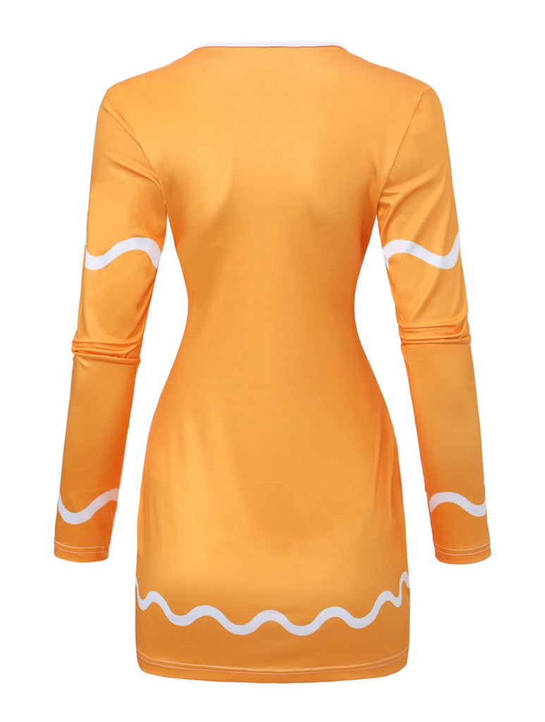 Yellow 1960s Gingerbread Cosplay Dress - vintage dress, retro fashion