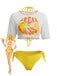 Yellow-1960s-Halter-Triangle-Bikini-Set-Sheer-Cover-Up, vintage, retro, swimwear