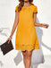 Yellow 1960s Hollow A-Line Solid Dress: where 1960s romance meets her modern spirit