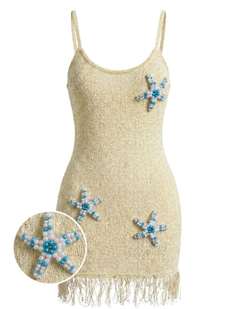 Yellow 1960s Knit Pearl Cover-Up 4