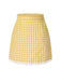 Yellow 1960s Ruffles Plaid Skirt: 1960s grace for the woman who dances through life