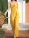 Yellow 1970s Strapless Bow Solid Jumpsuit - vintage jumpsuit, retro fashion