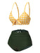 Yellow & Green 1950s Plaid Bow Bikini Set, vintage swimsuit, pin-up swimwear - perfect for women who love vintage and retro fashion