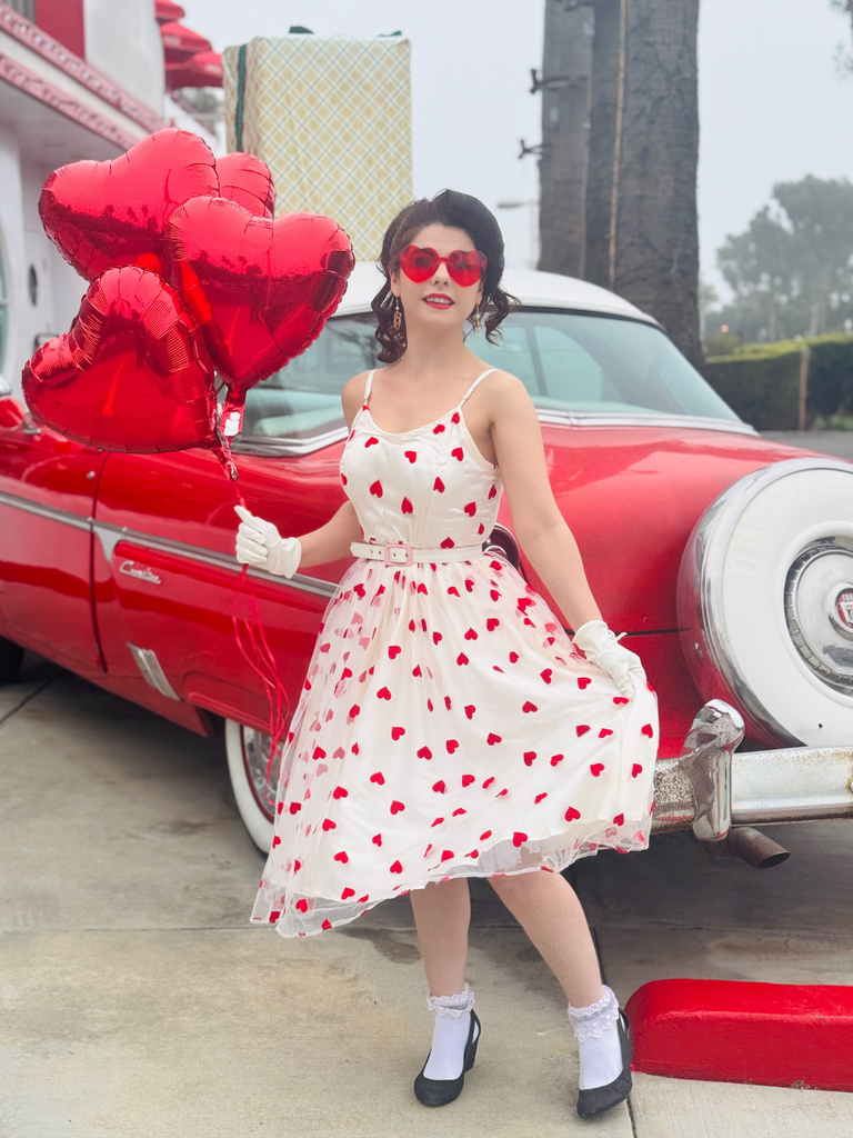 Heart 1950s Mesh Sling Dress | 1950s | vintage dress, retro fashion