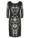 1920s 3/4 Sleeve Mesh Sequin Gatsby Dress: timeless style reimagined