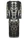 1920s 3/4 Sleeve Mesh Sequin Gatsby Dress: timeless style reimagined