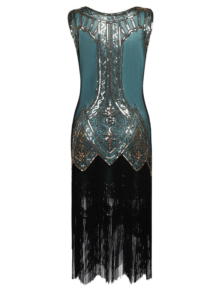 1920s Beaded Fringed Dress, classic 1920s style elegant retro fashion - Image 7