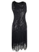 1920s Beaded Fringed Flapper Dress, classic 1920s style elegant retro fashion - Image 2