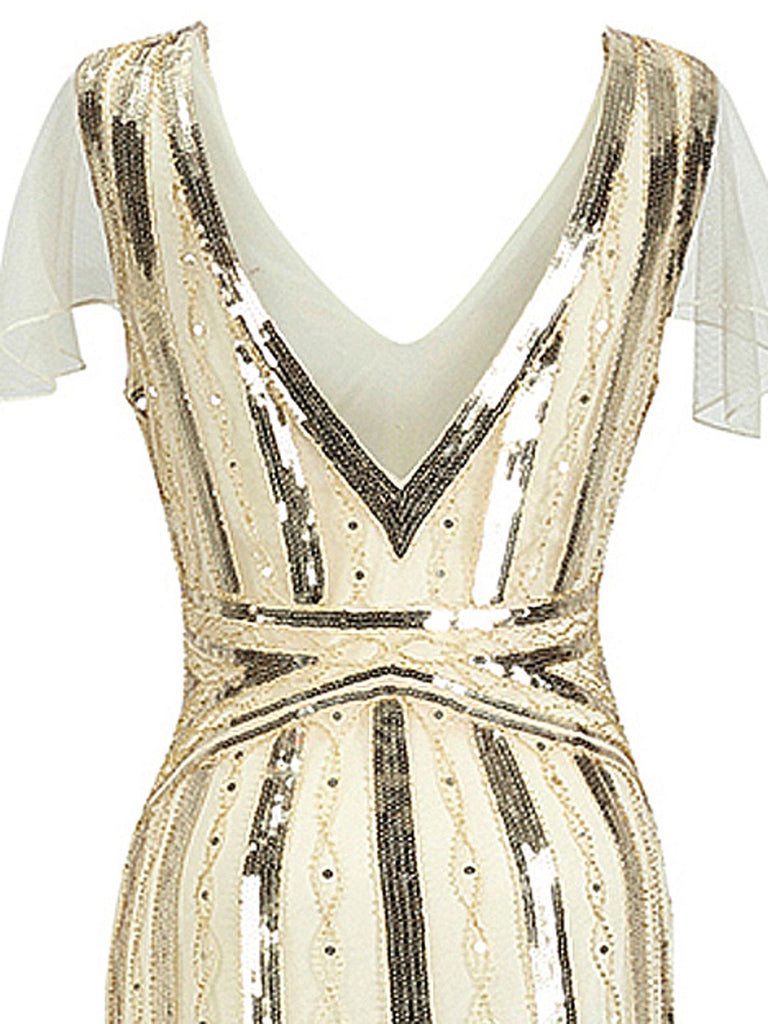 1920s Cap Sleeve Sequined Embellished Dress — vintage elegance for the modern woman