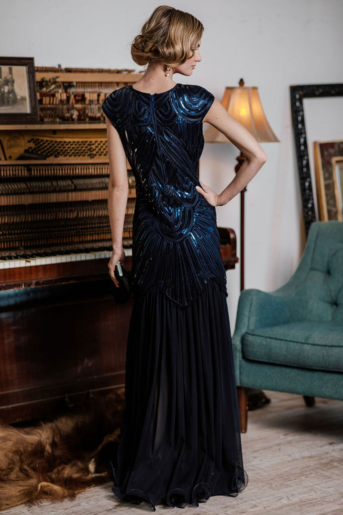 1920s Embroidery Sequin Maxi Dress — vintage elegance for the modern woman