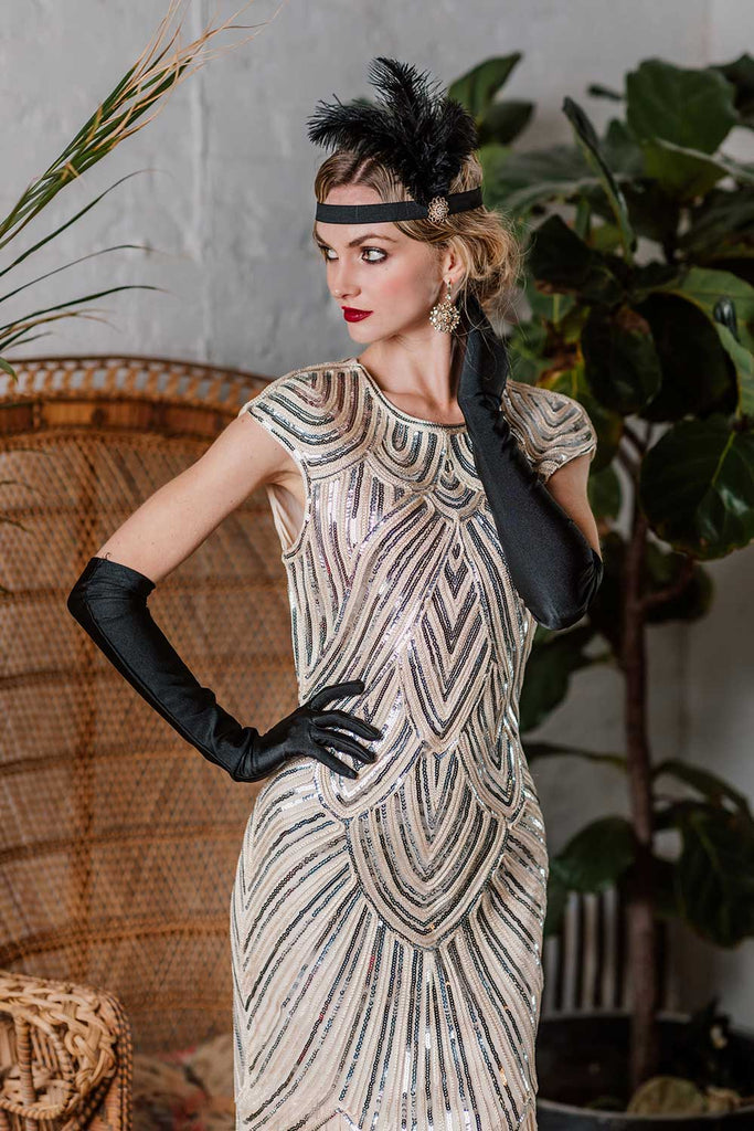 1920s Embroidery Sequin Maxi Dress — vintage elegance for the modern woman