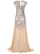 1920s Embroidery Sequin Maxi Dress, classic 1920s style elegant retro fashion - Image 3