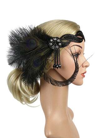 1920s Feather Sequin Headband: timeless style reimagined