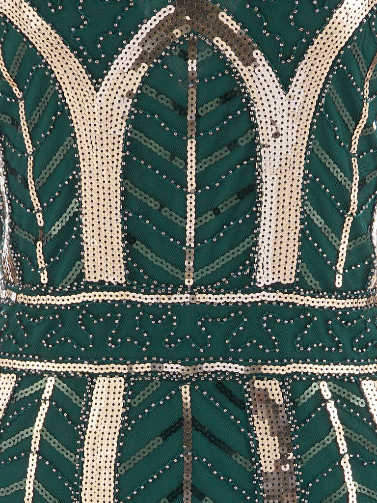 1920s Leaves Sequined Tassel Dress — vintage elegance for the modern woman