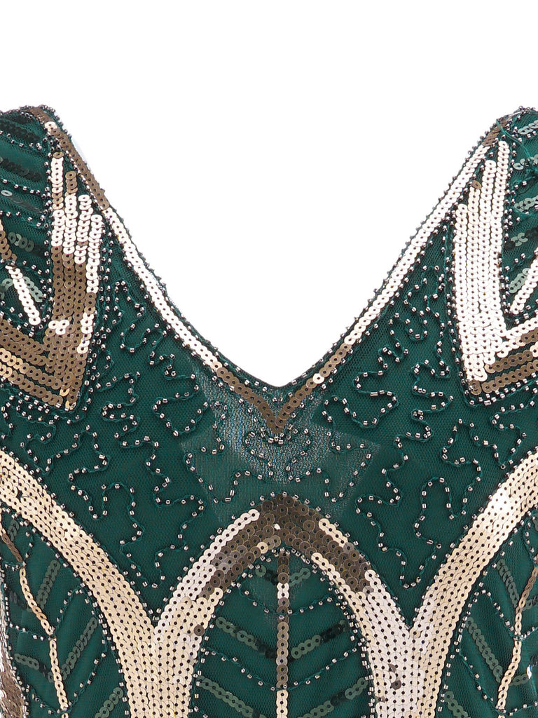 1920s Leaves Sequined Tassel Dress: timeless style reimagined