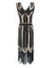 1920s Leaves Sequined Tassel Dress — vintage elegance for the modern woman