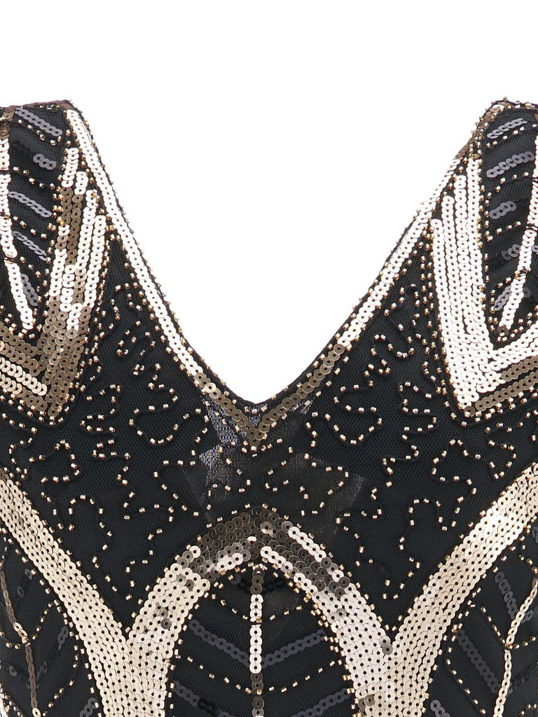 1920s Leaves Sequined Tassel Dress: timeless style reimagined