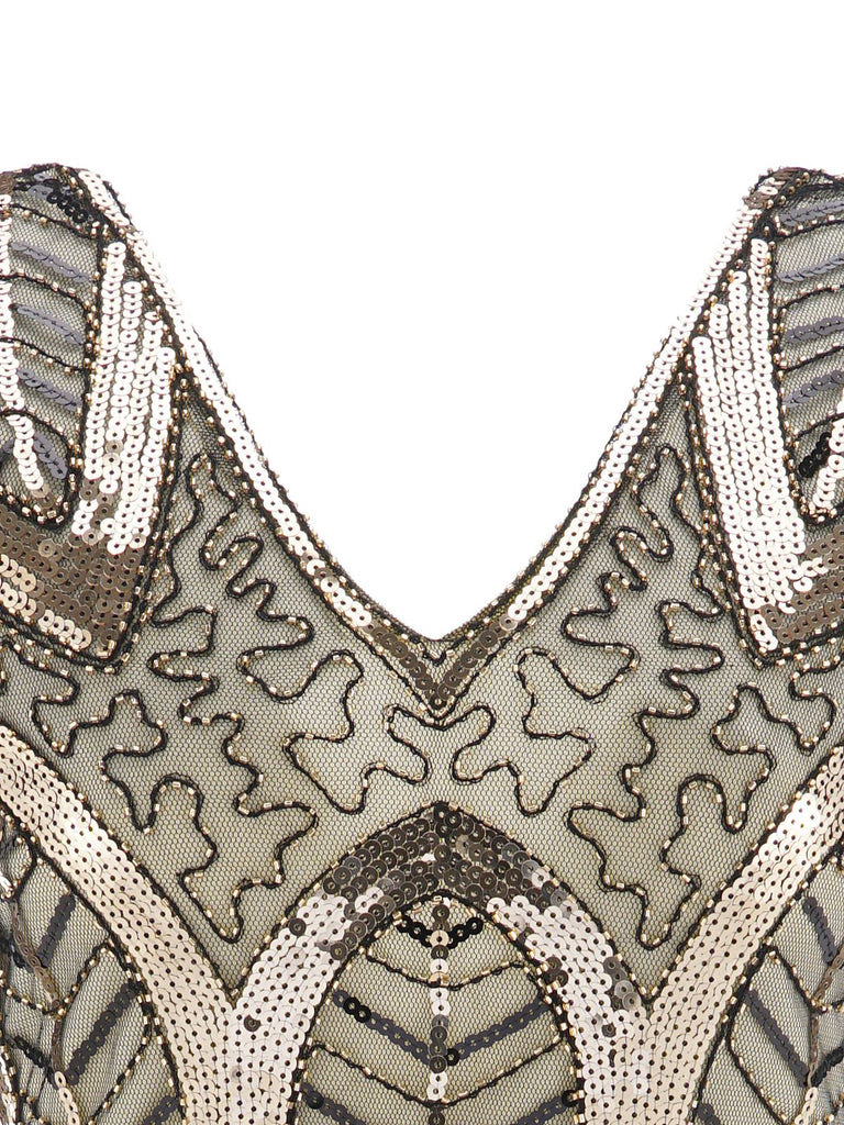 1920s Leaves Sequined Tassel Dress: timeless style reimagined
