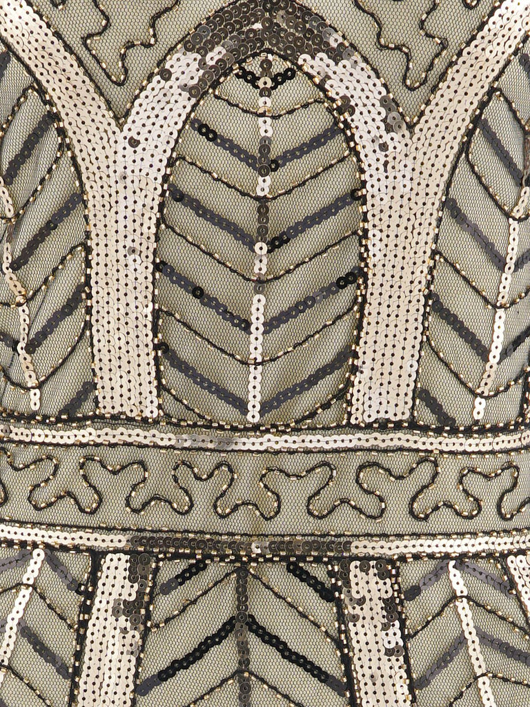 1920s Leaves Sequined Tassel Dress — vintage elegance for the modern woman