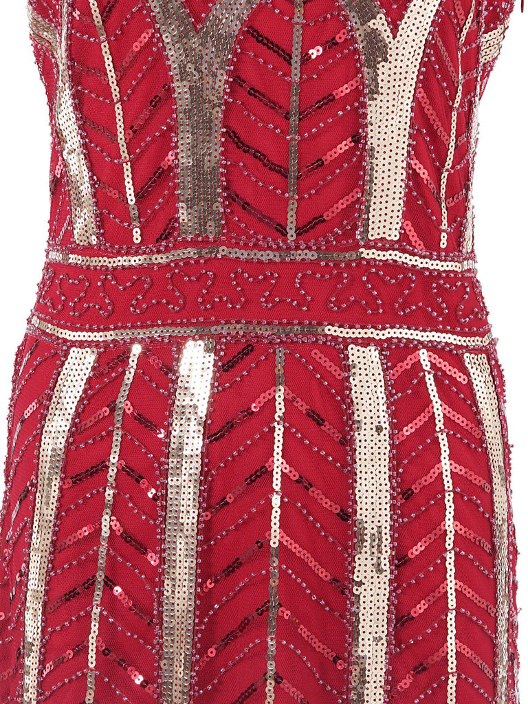 1920s Leaves Sequined Tassel Dress — vintage elegance for the modern woman