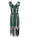 1920s Leaves Sequined Tassel Dress — vintage elegance for the modern woman