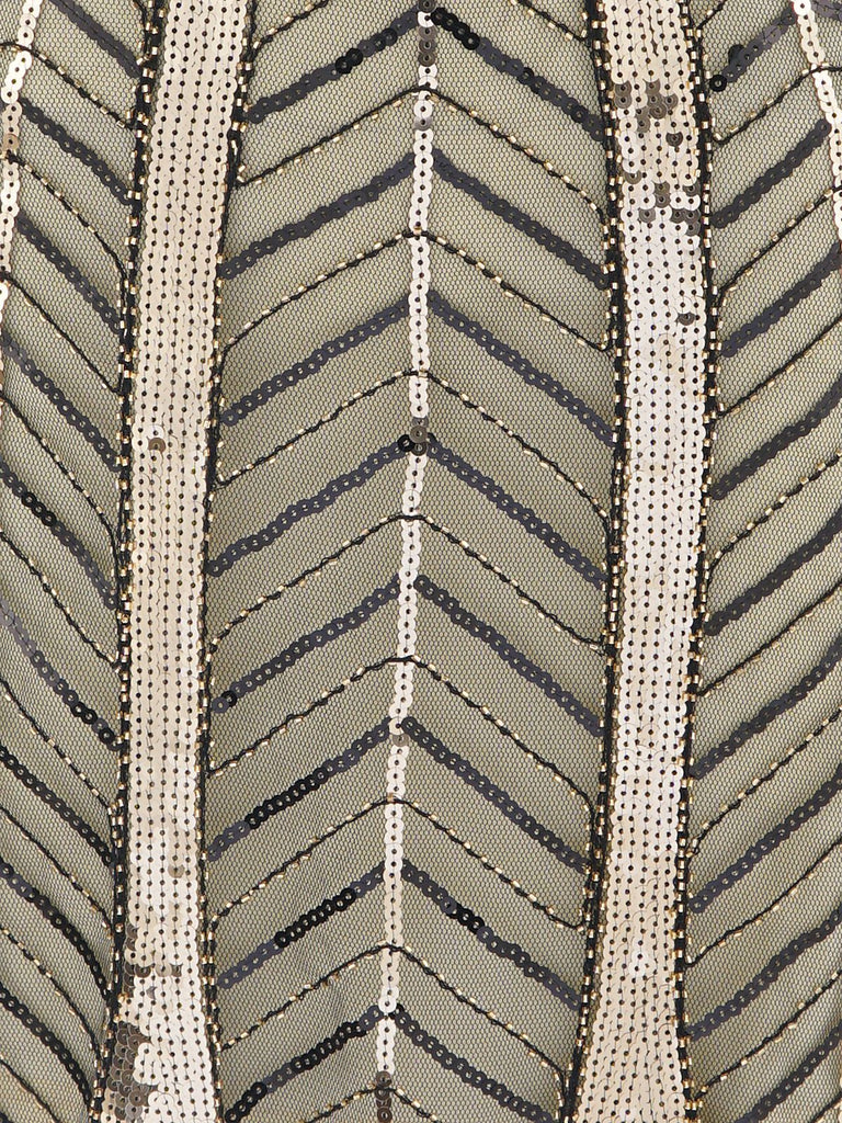 1920s Leaves Sequined Tassel Dress, classic 1920s style elegant retro fashion - Image 5