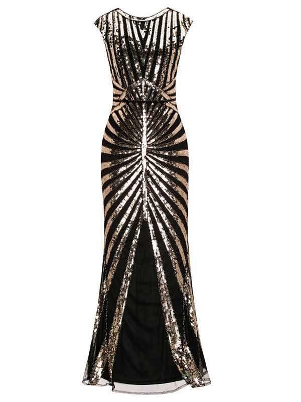 1920s Sequin Art Deco Maxi Dress: timeless style reimagined