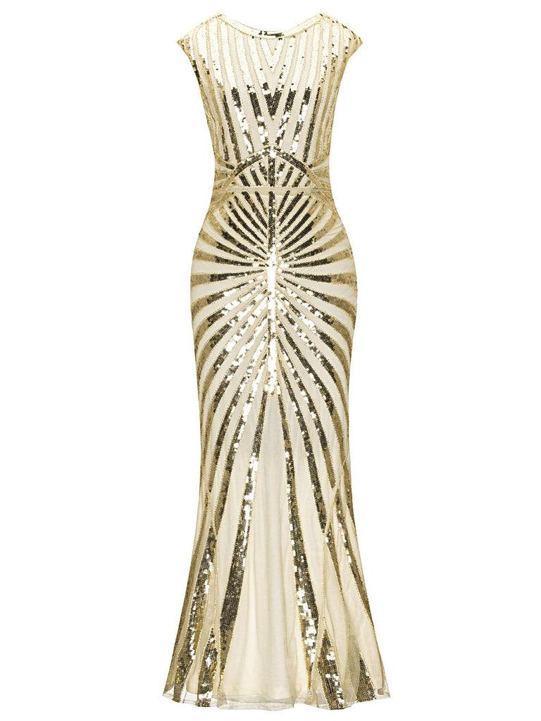 1920s Sequin Art Deco Maxi Dress: timeless style reimagined