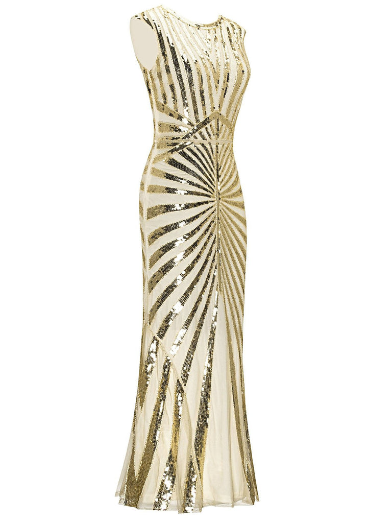 1920s Sequin Art Deco Maxi Dress: timeless style reimagined