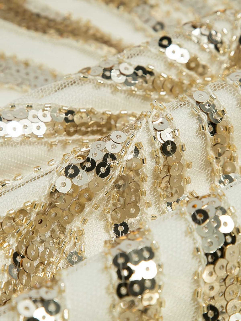 1920s Sequin Art Deco Maxi Dress: elegant vintage style