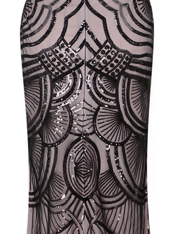 1920s Sequin Backless Formal Dress, classic 1920s style elegant retro fashion - Image 10