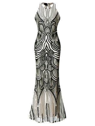 1920s Sequin Backless Formal Dress: timeless style reimagined