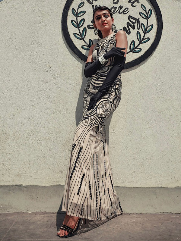 1920s Sequin Backless Formal Dress: timeless style reimagined