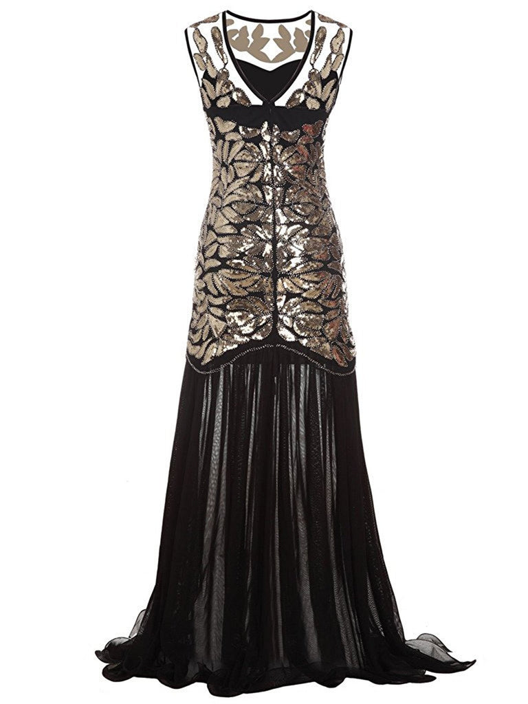 1920s Sequin Gatsby Maxi Dresses: timeless style reimagined