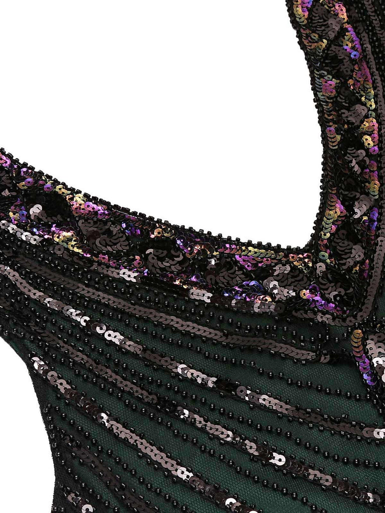 Dark 1920s Sequined Flapper Dress — vintage elegance for the modern woman