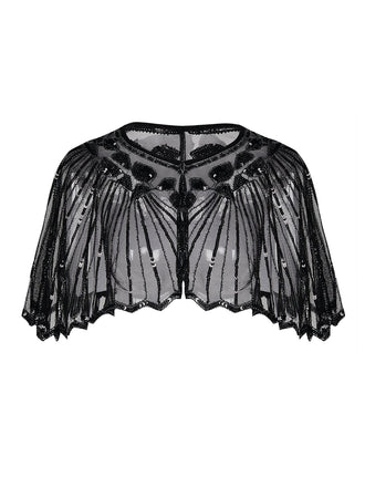 1920s Shawl Beaded Sequin Flapper Cape: timeless style reimagined