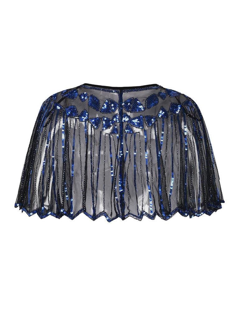 1920s Shawl Beaded Sequin Flapper Cape - vintage fashion, retro style