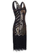 1920sSequin Fringed Flapper Dress, classic vintage style elegant retro fashion - Image 2