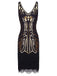 1920sSequin Fringed Flapper Dress, classic vintage style elegant retro fashion - Image 3