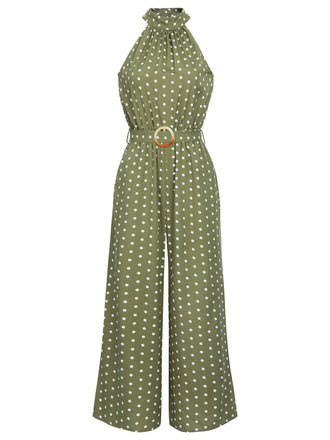 1930s Polka Dot Belt Jumpsuit: timeless style reimagined