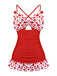 1930s Polka Dot Bowknot Patchwork Swimsuit — vintage elegance for the modern woman