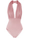 1930s Retro Halter Solid One-piece Swimsuit — vintage elegance for the modern woman