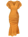 Back view: 1930s 1930s Ruffle Lace-up Fishtail Dre